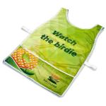 Pre-printed Sample Jackal Polyester Caddy Bib With Pvc Name Sleeve - Solid White