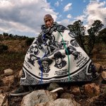 Basotho - Chabana Sa Khomo Black nat royal emerald - 155 X 165 Cm