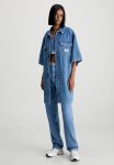 Calvin Klein Utility Belted Shirt Dress - Mid Stone Blue Belt