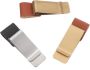 3PCS Retro Metal Paper Clips Organizing Clamps With Leather Pen Clip Set