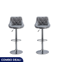 Set Of 2 Suede Bar Chairs Available In 2 Colours