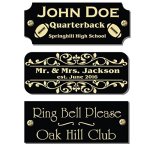 1" H X 2.5" W Custom Engraved Solid Metal Name Plates Gloss Black Colors Nameplate Memorial Made In Usa Gloss Black