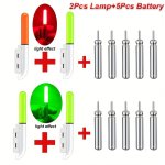 1SET 2 Lamps And 5 Batteries Electronic LED Light-emitting Rod For Night Fishing Light-emitting Stick CR425 Battery High Visibil