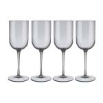 White Wine Glasses Tinted In Smoky-grey Fuum Set Of 4