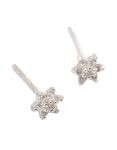Sterling Silver Cubic Zirconia Flower Stud Earrings