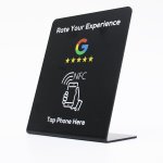 Google Review Nfc Table Top Display Tap & Review Stand Black Edition 14X12 Cm - Autostyle Motorsport South Africa