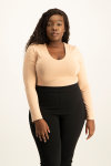 Gigi V-neck Bodysuit - Nude - XL