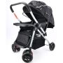 Baby Stroller Pram W/ Foot Rest And Reversible Handle - Black