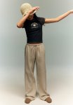Wide Linen-blend Pull-on Trousers - Ecru