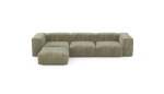 Four Module Chaise Sofa - Cord Velours - Khaki - 314CM X 199CM