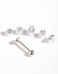 Surgical Steel Cubic Zirconia Flat Back 6-PACK
