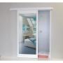 Interior Sliding Door Kit With Sliding Mechanism Mdf/glass 1 Side Mirror 1 Side WHITE-W890XH2050MM