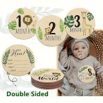 7PCS Baby Wooden Monthly Milestone Cards With Announcement Sign Pregnancy And Baby Shower Gifts For Boys And Girls Newborn Photo