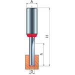 Double Flute Straight Router Bit D-6.0MM X H-19.0MM X H64.0MM X A-12MM 12-09912P