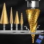 3PCS Titanium-coated Hss Step Drill Bit Set Multi-size & High Precision Durable Drilling Bit For Wood & Metal Versatile Drilling Tool