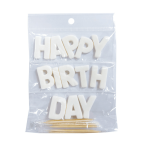 White Happy Birthday Letters