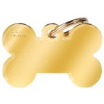 Myfamily Large Bone Pet Id Tag - Gold Brass Waggs Online Pet Shop