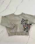 CAT MINI Boden Grey Rainbow Crop Top Sweater 2 3Y
