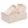 Anminy 3PCS Macrame Storage Baskets For Organizing Boho Decor Baskets Storage Bins With Wood Handles Handmade Decorative Storage Boxes With Removable