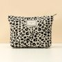 Stylish Creamy White Leopard Print Makeup Bag - Spacious And Organized Cosmetic Storage Bag - Women Gift