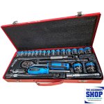Socket Set 25 Piece 1 2 Inch With Star And Flat Screwdriver In Metal Tool Box Cr-v King Tools