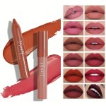 12 Color Matte Lipstick Color Rendering Moisturizing Easy To Color Lip Glaze Rotary Lipstick Pen Valentine's Day Gifts