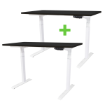 2 X Tekdesk's V2.0 White Frames Height Adjustable Electronic Standing Desks COMBO - 2 X Tekdesk's V2.0 White Frames Matt Black T