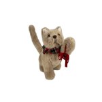 Xmas Beige Little Kitty With Plaid Collar 25X14X26CM