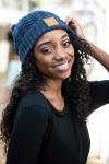 Indigo Cable Knit Beanie