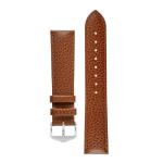 Kansas Buffalo Embossed Calf Leather In Gold Brown - 20MM Silver