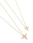 Goldair Gold Plated Cubic Zirconia Flying Angel Necklaces 2-PACK