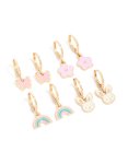 Kids Gold Bunny Garden Huggie Earrings 4-PACK