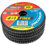 Tork Craft Flap Disc Zirconium 115MM 60 Grit Flat 4+1 Free Livestainable