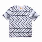 Mens Striped Chevron Tee - Blue white XL