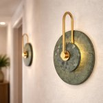 Calypso Double Jade Marble And Gold Wall Light
