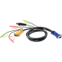 Aten 2L-5303U 3M USB Kvm Cable With Audio SPHD-15 To Vga USB & 3.5MM Audio