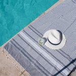 Multi Stripe Backed Fouta - Dark Grey