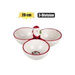 Xmas Table Decor Santa Snack Bowl 3 Div