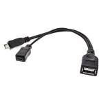 USB Female To Micro USB Female + Micro USB Male Cable