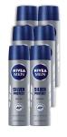 Nivea Men Silver Protect 48H Deodorant Anti-perspirant Spray - 6 X 150ML