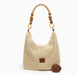 Boho Crochet Tote Bag - Adjustable Strap & Hollow-out Design For Summer