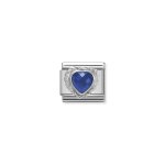 Composable Classic Link Blue Heart Silver
