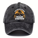 1PC Cowboy Pattern Print Washed Cotton Baseball Cap Adjustable Cap For Men And Women