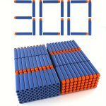 100 300PCS 7.2CM Soft Cotton Foam Dart Supplementary Bullet Two Types: Round Head suction Cup Foam Bullets Blue