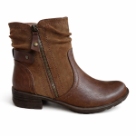 Ladies Zip Ankle Boot Tan - 8 Tan