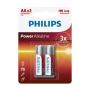 Philips LR6P2B/40 Power Alkaline Battery AA 2 Pack