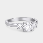 Sterling Silver Cubic Zirconia Classic Trilogy Ring