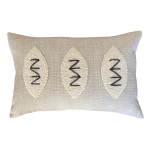 Zulu Pattern 2 Punch Needle Scatter Cover - 60CM X 40CM Natural On Oatmeal Fabric