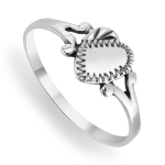 Sterling Silver Heart Design Panel Ring