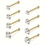 1 PC Tiny Nose Ring Lip Stud Stainless Steel Jewelry Zirconia Inlaid Elegant Sexy Style Female Piercing Jewelry